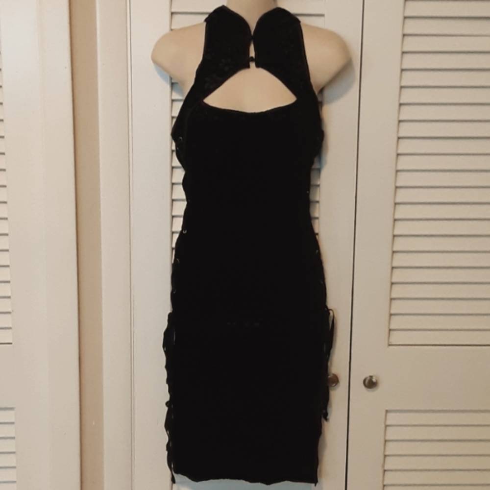 NEW Black velvet lingerie dress